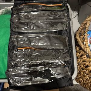 Black Hanging Organizer with Clear Pockets